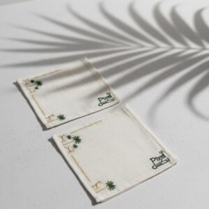 two cocktail napkins 10x10