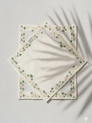 Bundle of two embroidered napkins