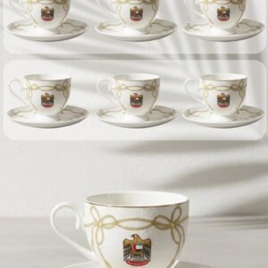 ( 6 ) أكواب بشعار الدولة