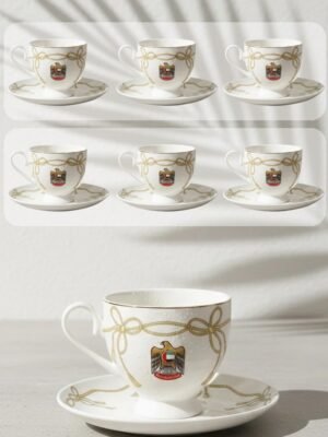 ( 6 ) أكواب بشعار الدولة